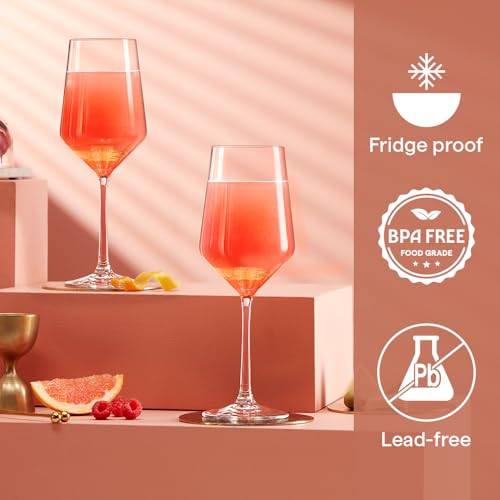 Image of Borosil 400ml x 2pc Royale Wine Glass Set | Wine Glasses for Red & White Wine, Cocktails & Mocktails | Elegant Glassware for Home, Parties & Gifting