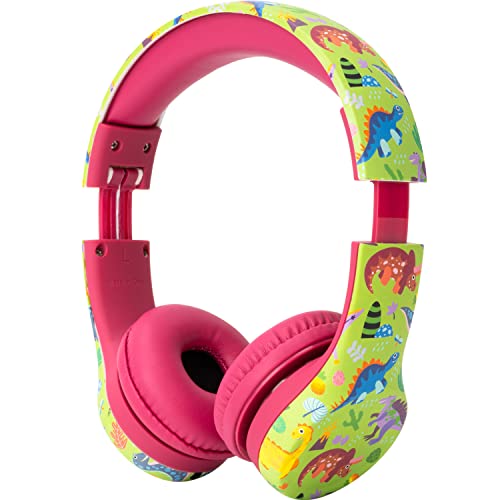 Image of Snug Play+ Kids Headphones - Volume Limited 93dB for Safe Listening - Foldable, Durable Headphones for Toddlers, Boys & Girls - Tangle-Free Cord - Ideal for Travel, School, Tablets - Dinosaurs