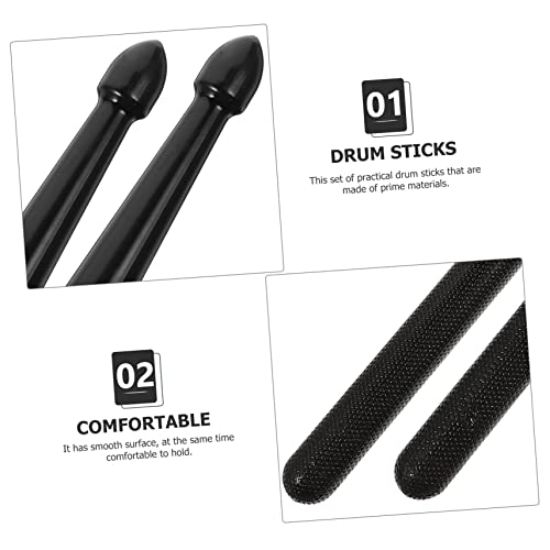 3 pares de baquetas de nylon negras para percusión miniatura 2