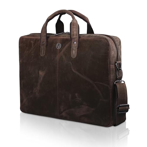 Image of WildHorn Leather Laptop Messenger Bag for Laptop /MacBook up to 15 inch| Padded Laptop Compartment |Office Bag I 365 Days Warranty