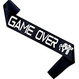 Magnusson's Garden Game Over Sash, Bachelor Party Groom to Be Sash, Funny Wedding Shower Engagement Gift Idea for Video Gamer Future Groom