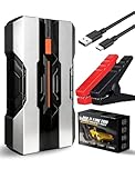 1000A Car Jump Starter Power Pack for 12V Portable Car IBattery Booster, Power Bank with Type-C/USB, Fast Charging, LED Warning, Emergency Lighting, Voltage Battery DetectionIncludes Full Accessories