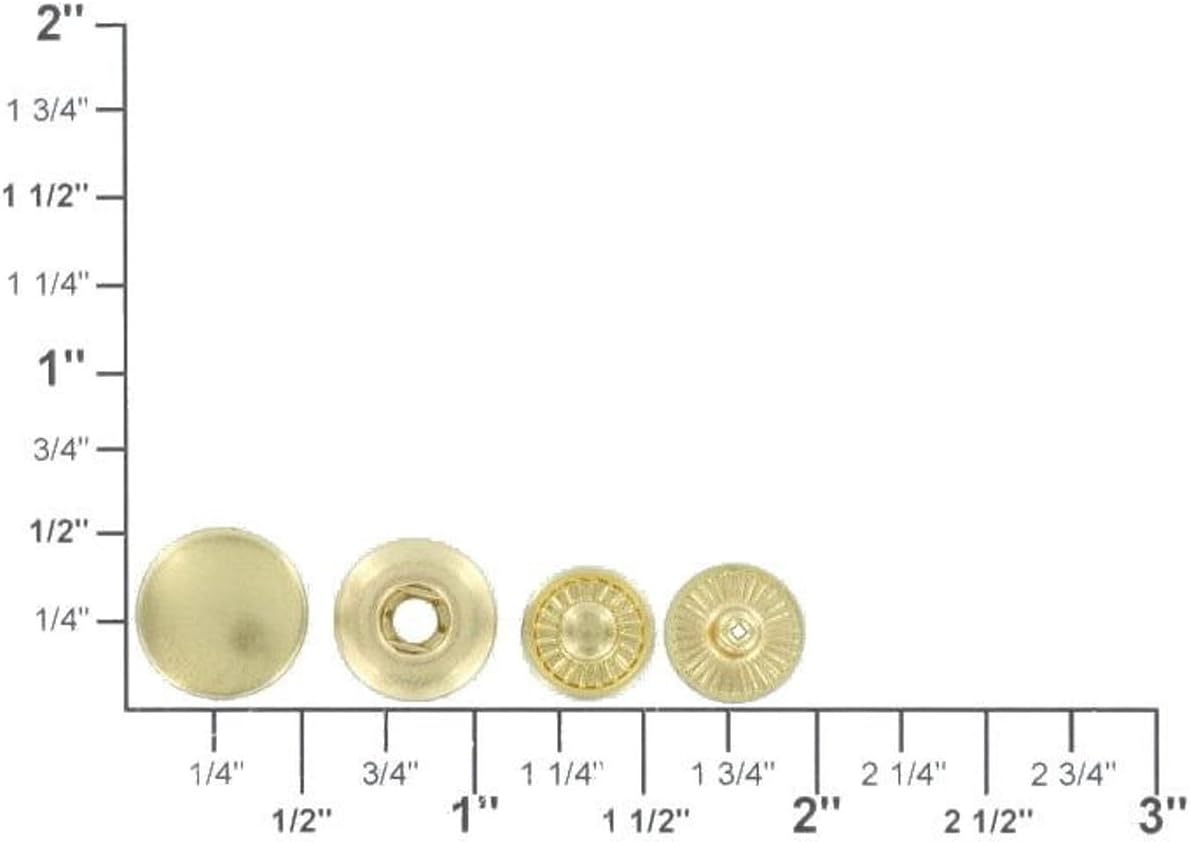 Glove Snap Fastener, Natural Brass, Solid Brass (100 per Bag)
