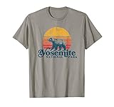 Yosemite National Park Vintage Bear and Retro Sun Graphic T-Shirt