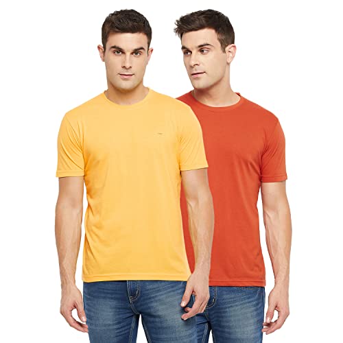 Image of Orewa by OKANE Men's Solid Round Neck Cotton T-Shirt (Pack of 2)
