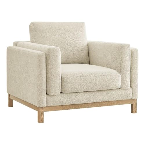 Sillón acogedor chenille marfil moderno