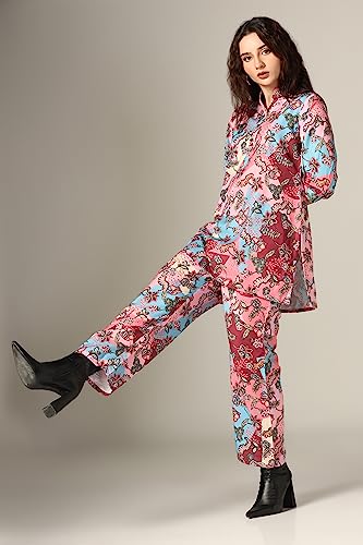 Dhruvi Trendz Womens Rayon Co-Ord Set Regular Fit Kurta Set 4 (Dt-K-W1712&Tr809_Peach_3Xl)