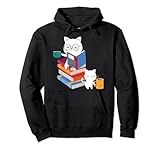 Photo Gallery divertente kitty cat book reader gif design idea felpa con cappuccio Photo Gallery divertente kitty cat book reader gif design idea felpa con cappuccio