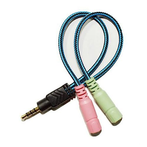 Mipcase 20cm 3.5mm Notebook to Phone Adapter Cables Pair Plastic Metal Easy to Use Home Office Patch Cords Random