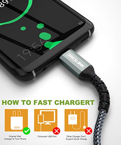 image for BrexLink USB 3.0 Type C Cable, USB C to USB A Charger Cable (2m 2-Pack