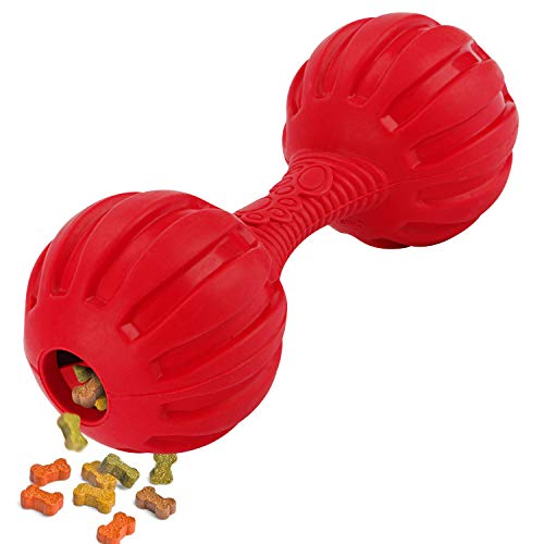 VANFINE NYI 2 in 1 Dog Squeaky Toys - Dog Ball Toys- Food Dispensing Dog Toy IQ Training Teeth Cleaning Playing -Dog Toys for Boredom - Dog Treat Bal