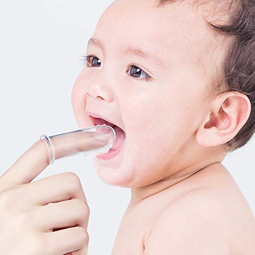 EXCEART 3 peças de escova de dentes de bebê com estojo, escova de dentes de silicone para crianças d