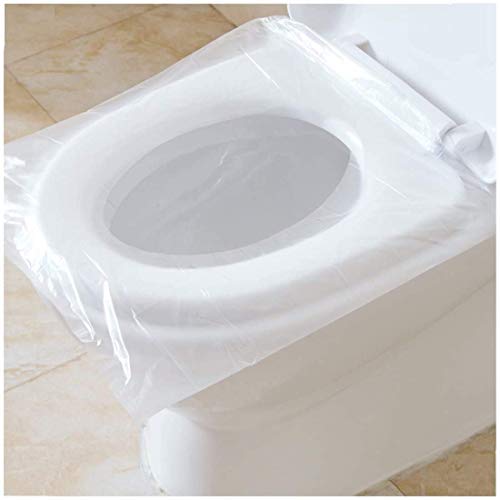 Horolas 50pcs Disposable Toilet Seat Cover, Plastic Travel Potty Training Seat Liners Potty Shield for Kids and Adults