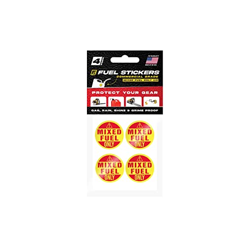 Image of Mixed Fuel Only Sticker, 2 Cycle Labels for Outdoor Fuel Power Equipment - Weather Proof, Extreme Stick, Commercial Grade Labels by Fuel Stickers - USA Made (1 inch Round), 20 Labels