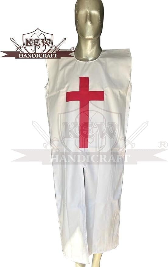 Generic Medieval Crusader Templar Tunic Knights Clothe Black, Red & White LARP Armor Costume Event Best Gift for him j7