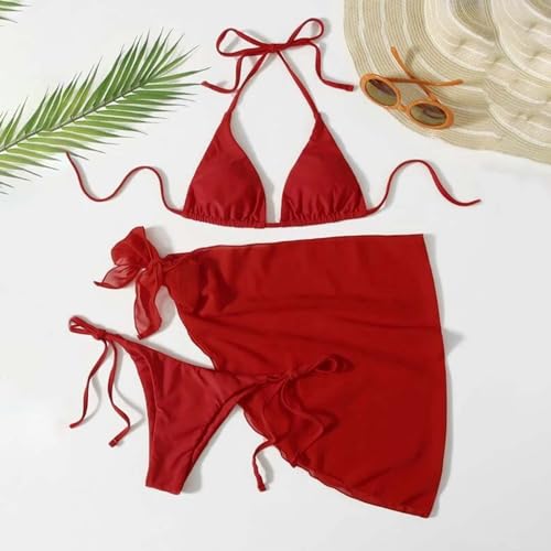 Bikini triangle ajustable et sa jupe pour masquer les hanches avec élégance
