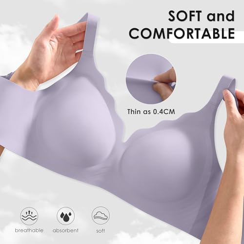 Image of Seamless Wireless Bra for Women with Support - No Underwire Full Coverage Push Up Comfort Bras - Back Fat Smoothing Bralette