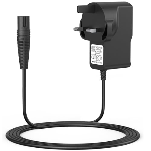 12V Braun Shaver Chager UK Plug 150CM/4.9FT for Braun Shaver Charger Series 1, 3, 5, 7, Trimmer Beard 3 Pin Chargers Power Lead 5544, 5409, 7220, 5377, Epilatpower or Silk-Epil 9, 7, 5, Razor