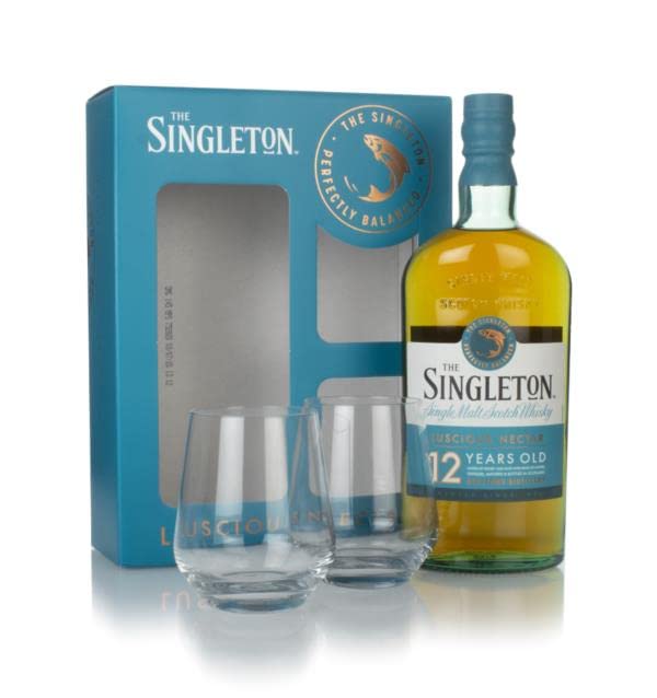 Singleton 12 Jahre, Single Scotch Malt Whisky, mit Geschenkverpackung inklusive 2 gratis Gläsern, Aromatischer Bestseller, handgefertigt in schottischen Gefilden, 40% vol, 700ml Einzelflasche |