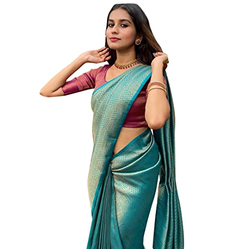 Image of Avantika Fashion Women's Kanjivaram Soft Silk Saree With Blouse Piece