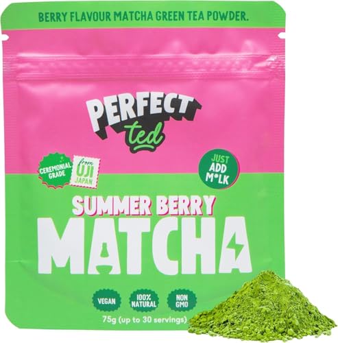Perfect Ted Matcha Pulver | Sommerbeere 75g | Zeremonielle Qualität | Japanischer Herkunft | Matcha Tee Pulver (30 Portionen)