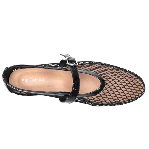 Mesh Ballet Flats for Women Adjustable Strap Mary Jane Flats Casual Office Shoes3