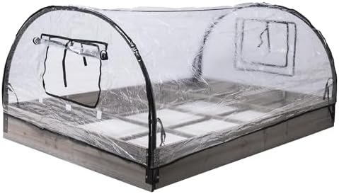 WERKA PRO Carré de Potager Bois et Serre 120x80x50cm