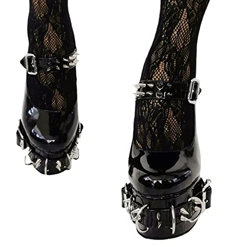Emo Wedding Shoes Mary Janes Chunky Block Heels Y2K Retro Rave Grunge Doll Shoes for Women Preppy Teen Girls Rococo Lolita Goth Non Slip Kawaii Cute Comfortable Walking Birthday Gifts Back to School3