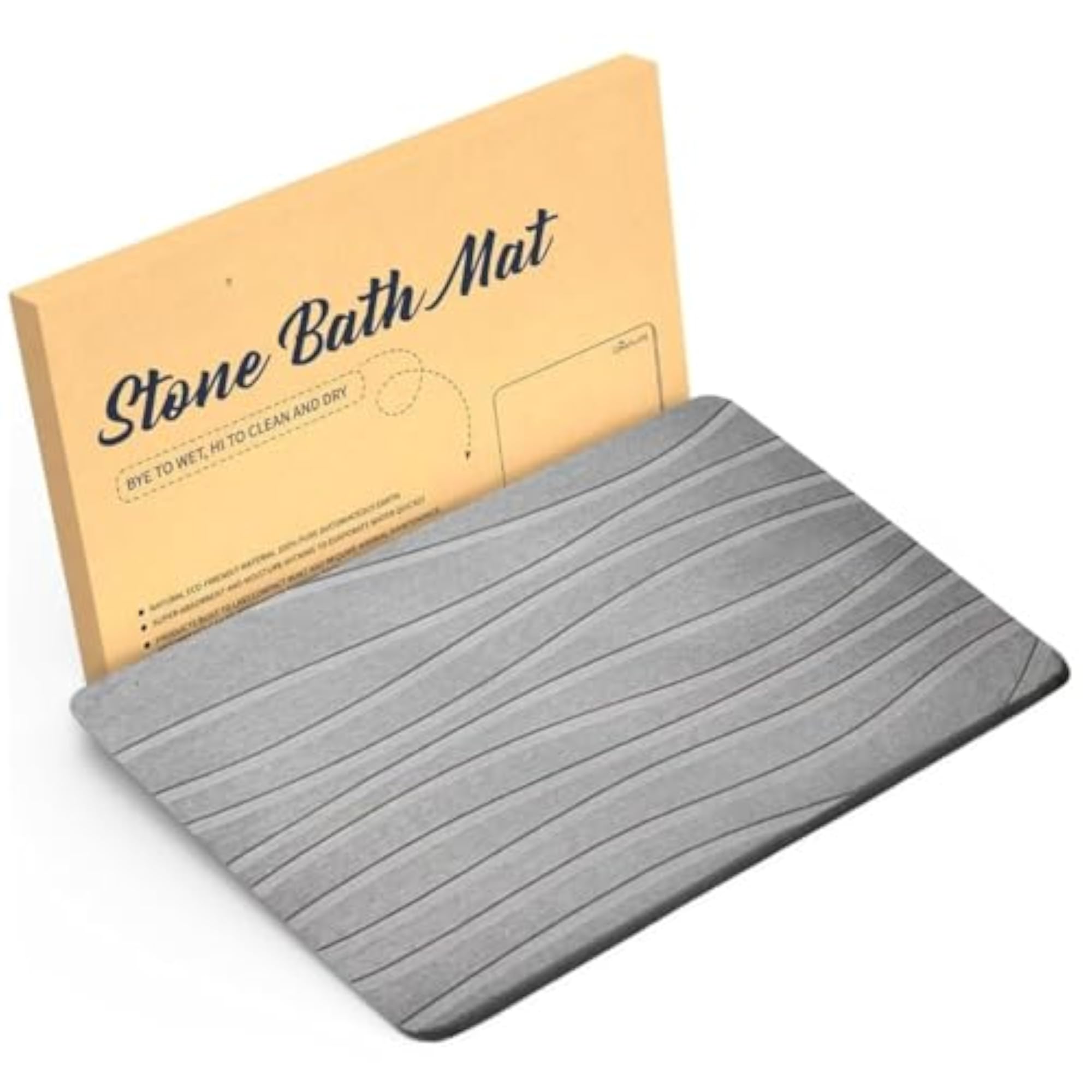 Stone Bath Mat, Quick Dry Diatomaceous Earth Shower Mat