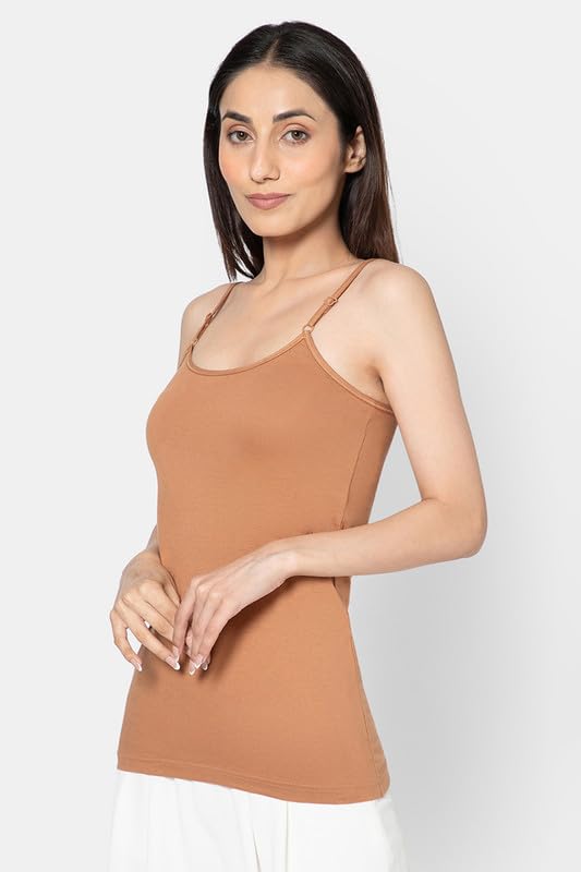 Image of Intimacy Cotton Camisole for Women with Adjustable Spaghetti Straps Comfortable Everyday Wear Camisole Slip for Women