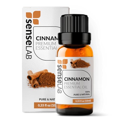 SenseLAB Olio essenziale di Cannella - Olio di Cannella Terapeutico Naturale e Puro al 100% per Diffusore di Aromaterapia e Umidificatore - Olio rilassante e calmante (10 ml)