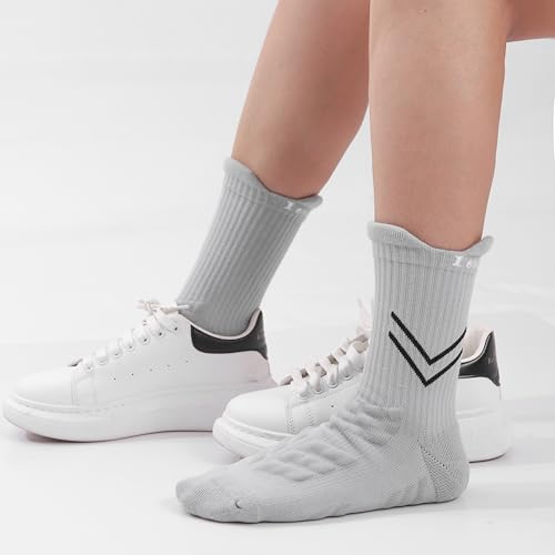 Image of LeaderKing 2 Or 4 Pairs Of Men's Breathable Buffer Running Socks 3d Non-Slip Sports Socks Moisture-Wicking Hiking Socks