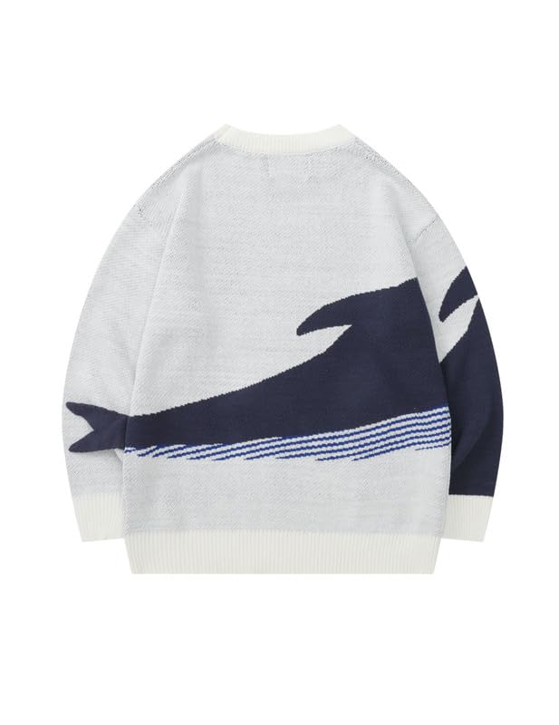 Image of Vamtac Mens Oversized Sweater Vintage Graphic Pullover Crewneck Knit Jumper Y2K Unisex Streetwear 2026 Fall Tops