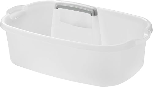 ALINK Organizador de almacenamiento de limpieza de plástico con asa, organizador grande de ducha para dormitorio, baño, herramientas, jardín,