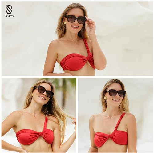 SOJOS Trendy Polarized Round Oversized Sunglasses Womens Square Women Sun Glasses SJ23402