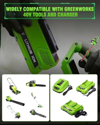 Image of 2Pack 40V 6.0Ah Replacement for Greenworks 40V Battery and Charger