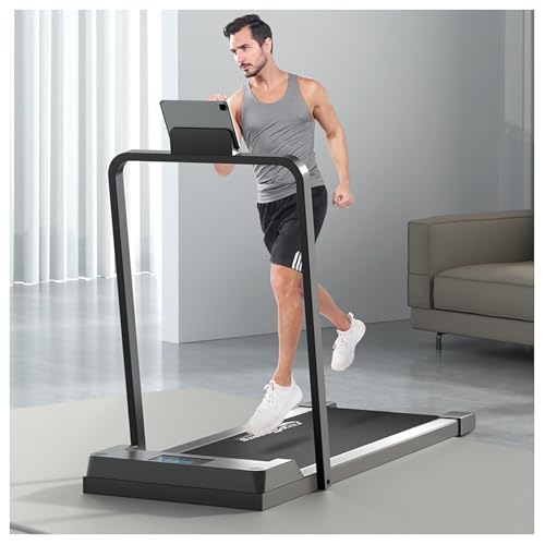 Almohadillas para caminar, caminadora debajo del escritorio, 2 en 1, cintas de correr plegables para el hogar, adecuadas para personas de fitness, 100 kg (negro)