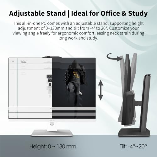 Image of msi Modern Business All-in-One Desktop, 23.8 inch FHD IPS 1920x1080 Touchscreen, Intel Core 5 120U, 16GB DDR5, 512GB SSD, Wi-Fi 6E, FHD Webcam, HDMI, DP, AI PC, Wireless KB & Mouse, Windows 11 Pro, Black