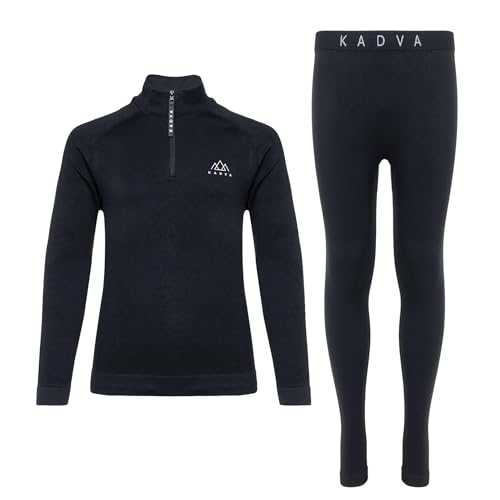 Sous-vêtements thermiques enfants KADVA Tyros noirs en taille 116/128