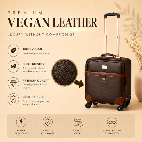 Image of 3G Cabin Trolley Bag, Hard Luggage | 4-Wheel Suitcase with Laptop Compartment for Business Travel | TSA Lock with Anti-Theft Zipper, Business Luggage Bag (Black 20 inch)