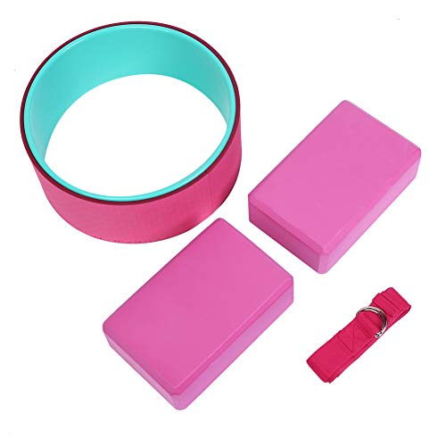 4 Piece Yoga Wheel Set, EVA, Non Slip, Perfect Yoga Accessory for Stretching and Massage and Improve Back Pain, Beginner Yoga Starter Kit, Ideal Yoga Gift