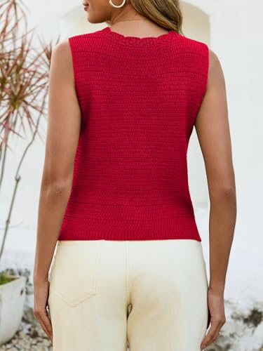 Image of Saodimallsu Womens Crochet Tank Tops Cute Summer Sweater Vest Knit Outfits