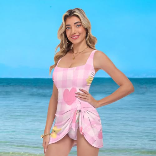 Maillot de bain une pièce rose silhouette galbée et look mignon - 7