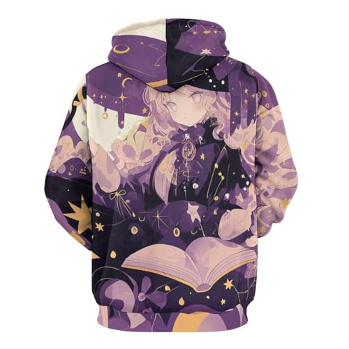Sweatshirt Pullover Chat Sorcier Capuche Manches Longues S - 5