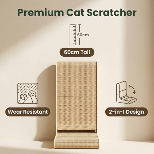 Rascador vertical en forma de L para gatos 23.6 pulg miniatura 2