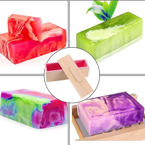 Image of MoldBerry Silicone Loaf Soap Mould - 3 Pack Rectangle Soap Making Mold for Homemade Soap Bars - Flexible & Reusable Silicone Soap Moulds for DIY Soap Making Multicolour