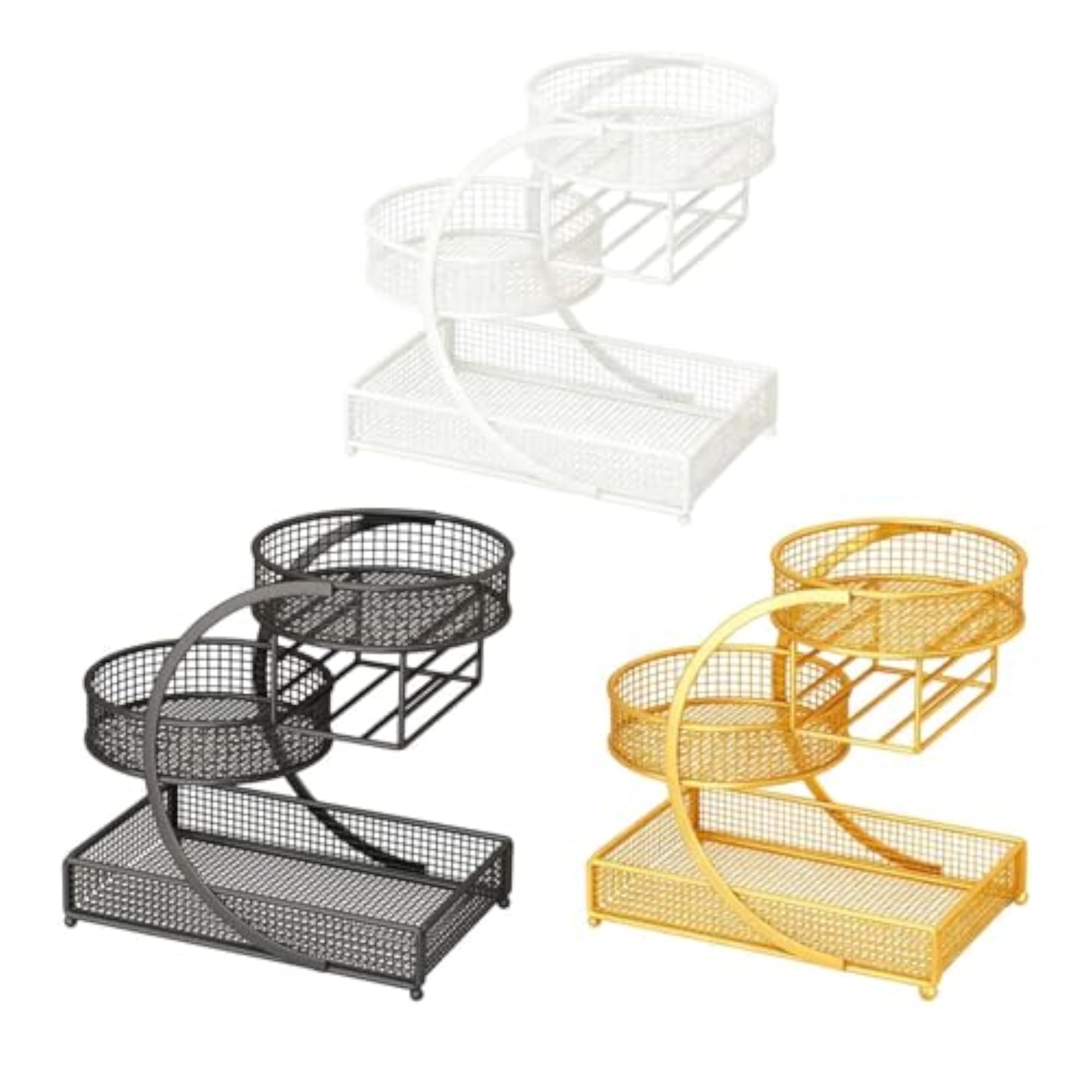 White Space Saving Makeup Organizer Container Holder