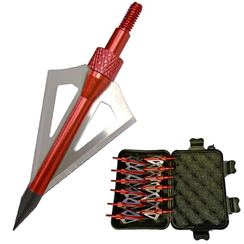 El Mejor Listado de Cazos los 5 mejores. 47 E5e10 12 cabezales de tiro con arco, 3 hojas de acero fijas de 100 puntas de flecha de caza de grano adecuado para arco compuesto y ballesta con una funda portátil de plástico...