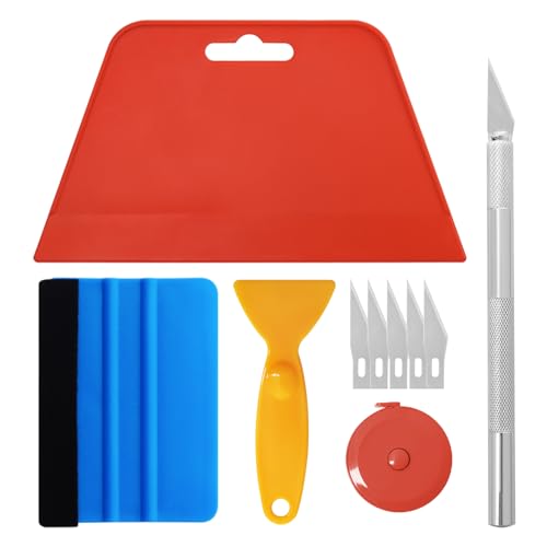 Heroad 1-Roll Light Wood Grain Wallpaper 17.7”x78.7”+1-Set Wallpaper Smoothing Tool Kit