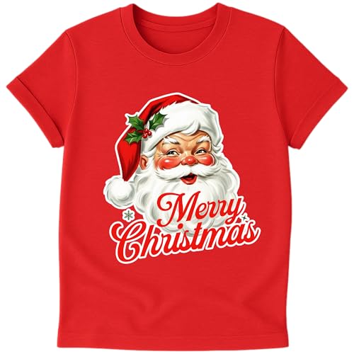 Santa Merry Christmas Family T-Shirt – Handmade - Customizable Backside Text with Name, Year or Text | Personalized for Family, Friends & Couples